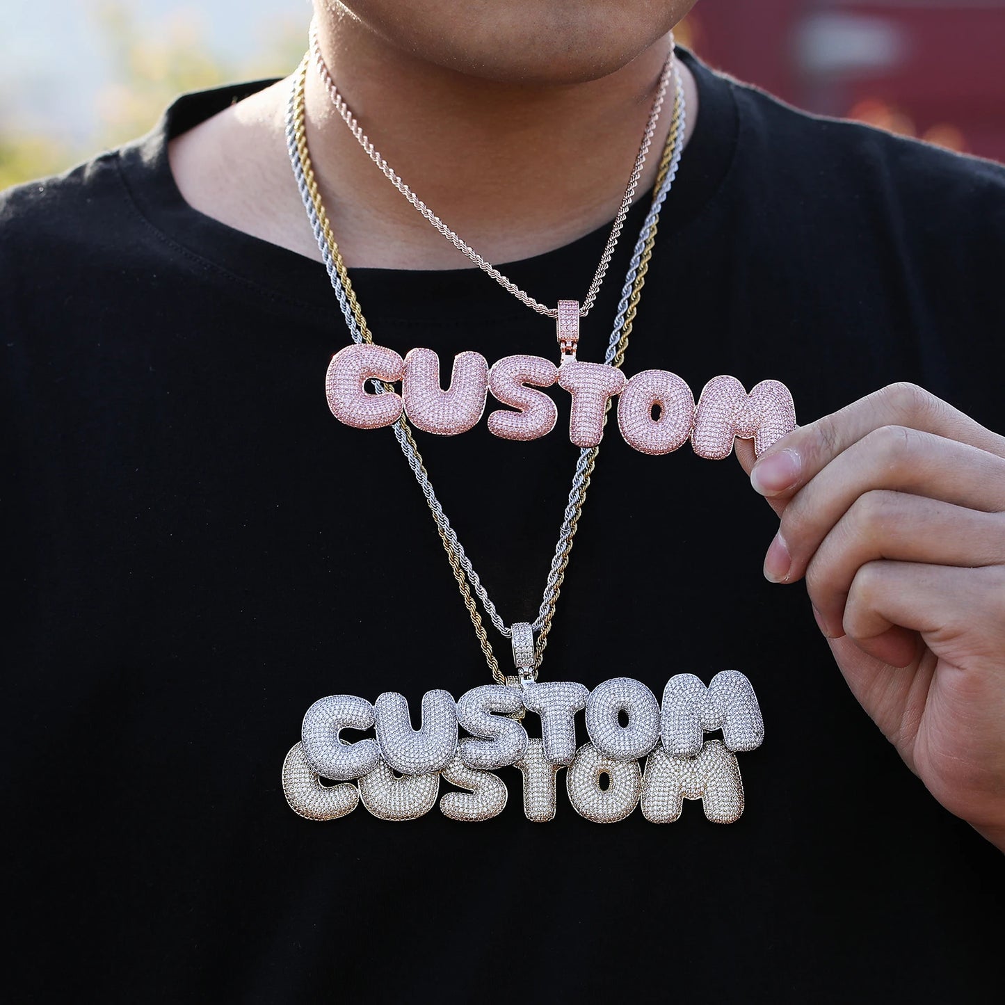 Custom Iced out Bubble Letters